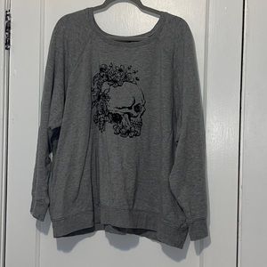 Torrid Gray Crewneck Fleece Graphic Sweatshirt